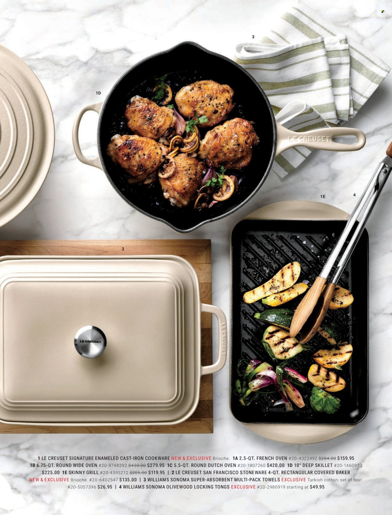 thumbnail - Williams-Sonoma Flyer - 02/18/2024 - 05/23/2024 - Sales products - brioche, cookware set, tong, stoneware, cast iron dutch oven, grill. Page 25.