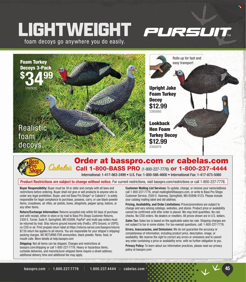 thumbnail - Bass Pro Shops Flyer - Sales products - Bass Pro, crossbow. Page 45.