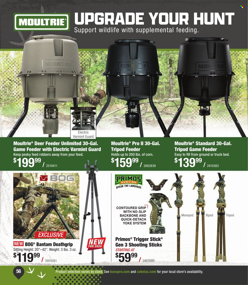thumbnail - Bass Pro Shops Flyer - Sales products - bed, bipod. Page 56.