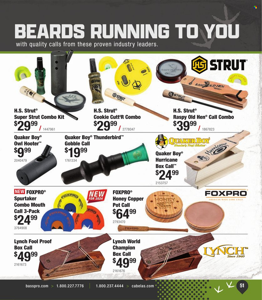 thumbnail - Cabela's Flyer - Sales products - owl, combo kit. Page 51.