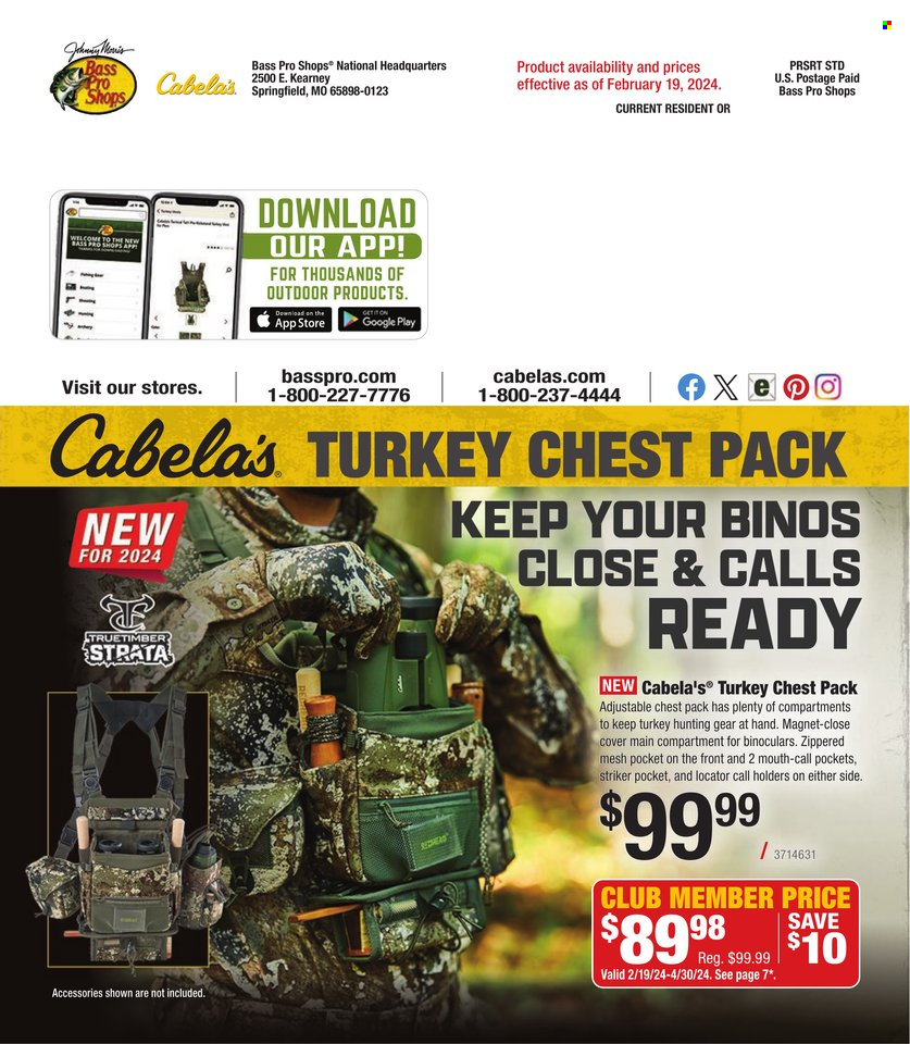 thumbnail - Cabela's Flyer - Sales products - Bass Pro, binoculars. Page 64.