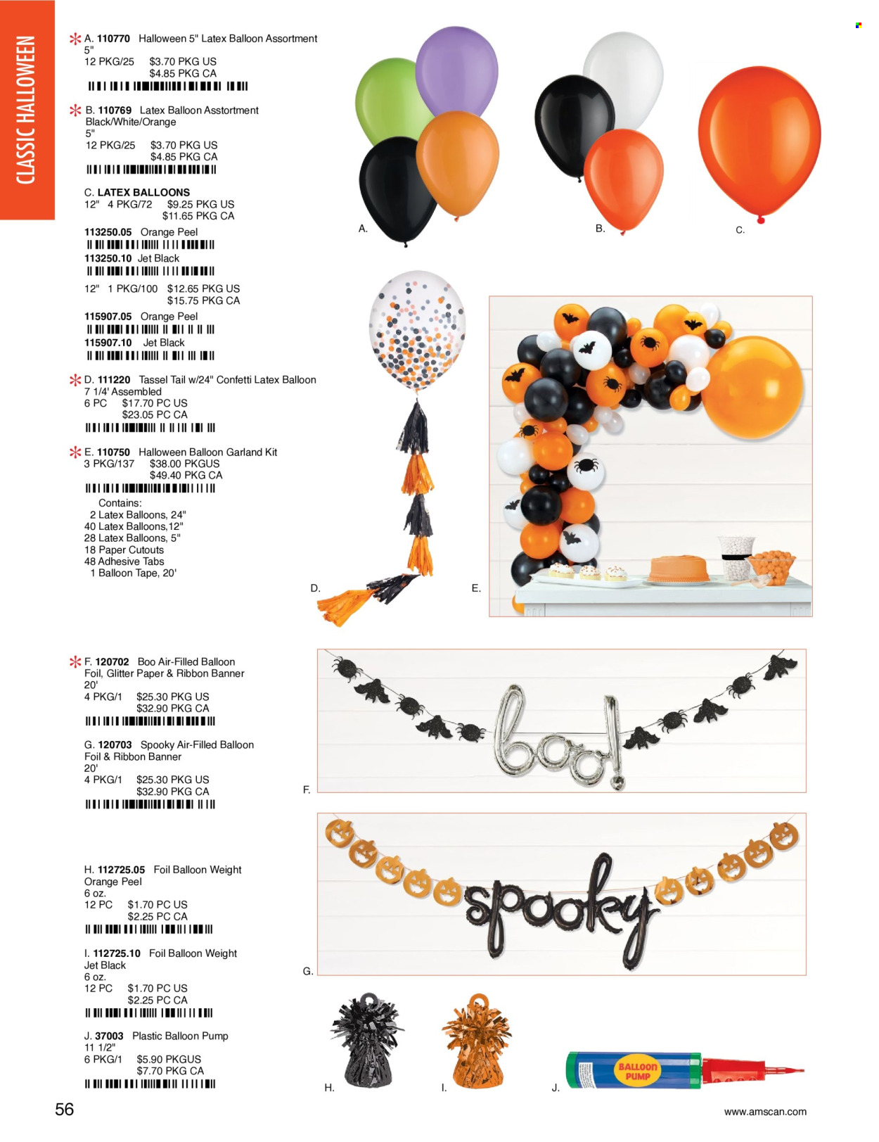 thumbnail - Amscan Flyer - Sales products - glitter, paper, balloons, Halloween. Page 59.