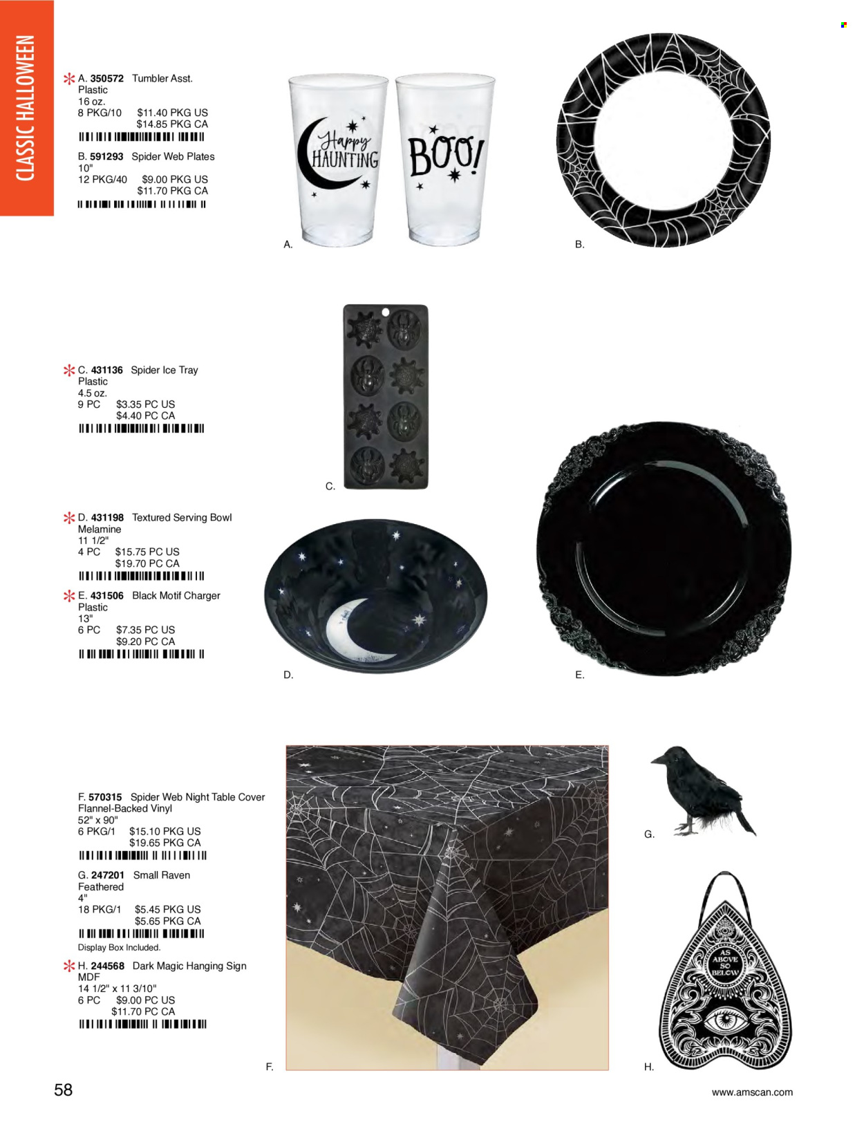 thumbnail - Amscan Flyer - Sales products - tray, tumbler, plate, serving bowl, ice tray, bowl, Halloween. Page 61.