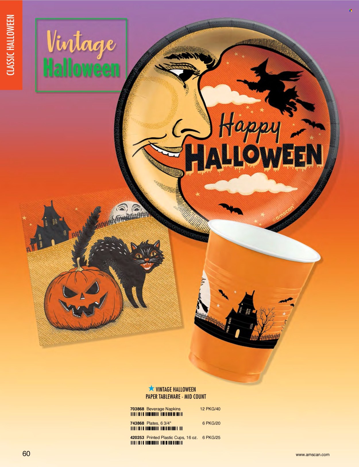 thumbnail - Amscan Flyer - Sales products - napkins, tableware, plate, cup, plastic cup, Halloween. Page 63.