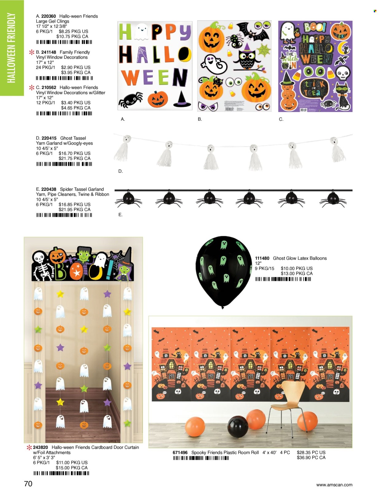 thumbnail - Amscan Flyer - Sales products - glitter, balloons, garland, Halloween. Page 73.