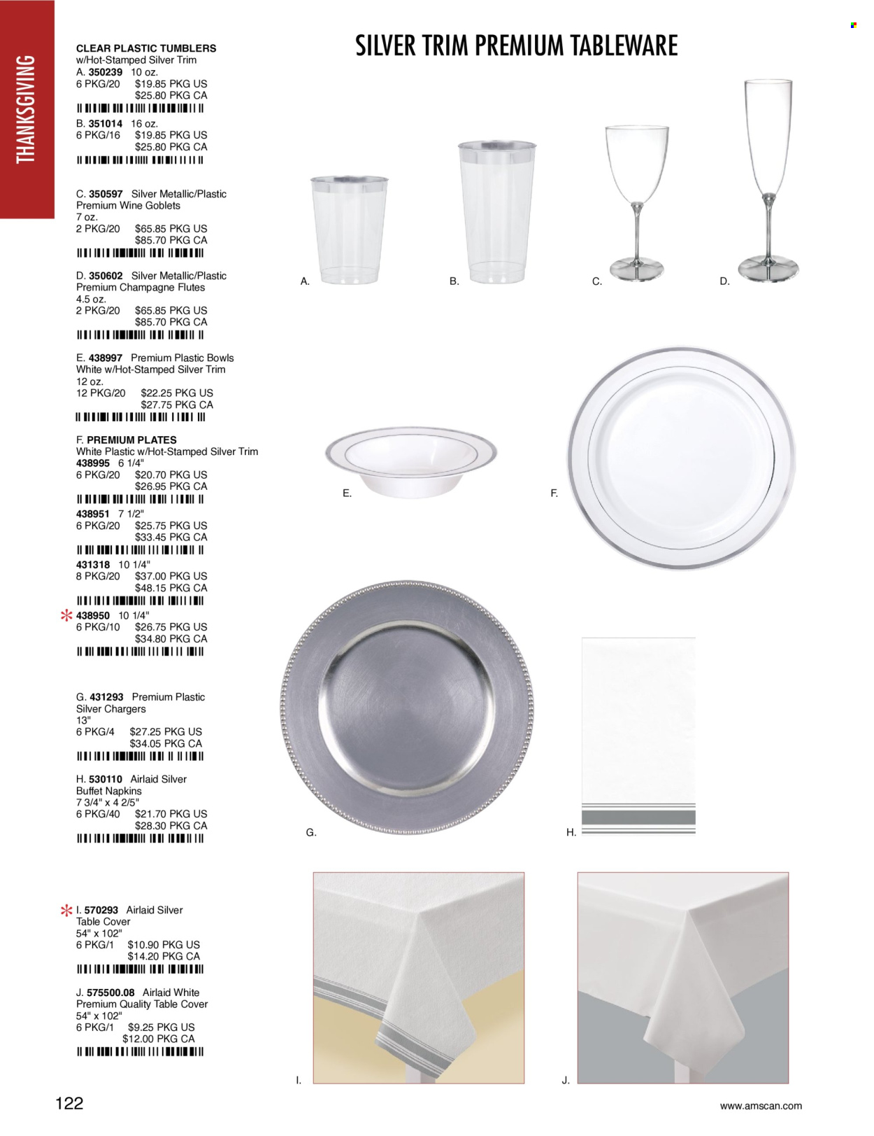 thumbnail - Amscan Flyer - Sales products - napkins, tableware, tumbler, champagne flute, plate, bowl. Page 125.