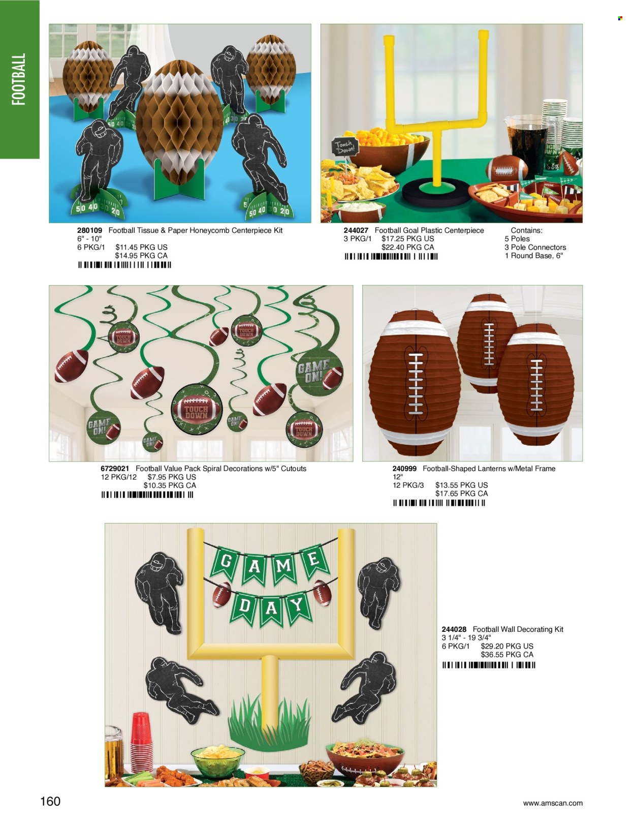 thumbnail - Amscan Flyer - Sales products - tissues, Hama, paper, metal frame, goal. Page 163.