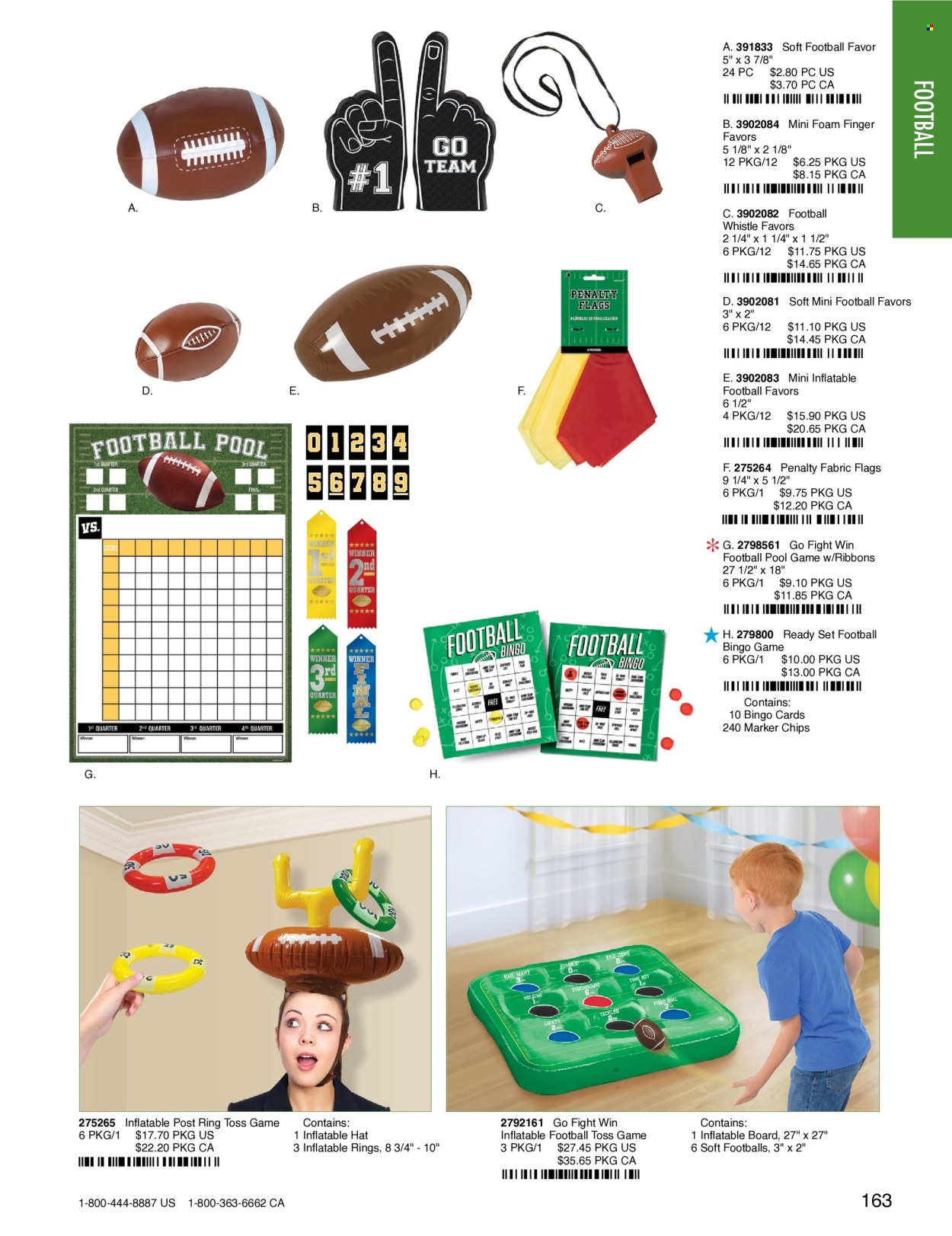 thumbnail - Amscan Flyer - Sales products - marker, Toss game, goal. Page 166.