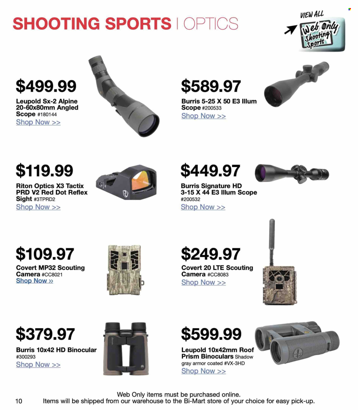 thumbnail - Bi-Mart Flyer - Sales products - camera, scouting camera. Page 10.