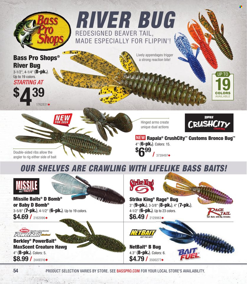thumbnail - Bass Pro Shops Flyer - Sales products - shelves, Bass Pro. Page 54.