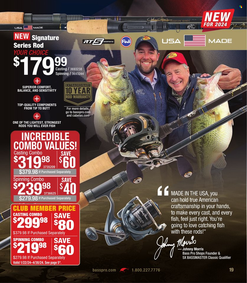 thumbnail - Cabela's Flyer - Sales products - fish, Bass Pro. Page 19.