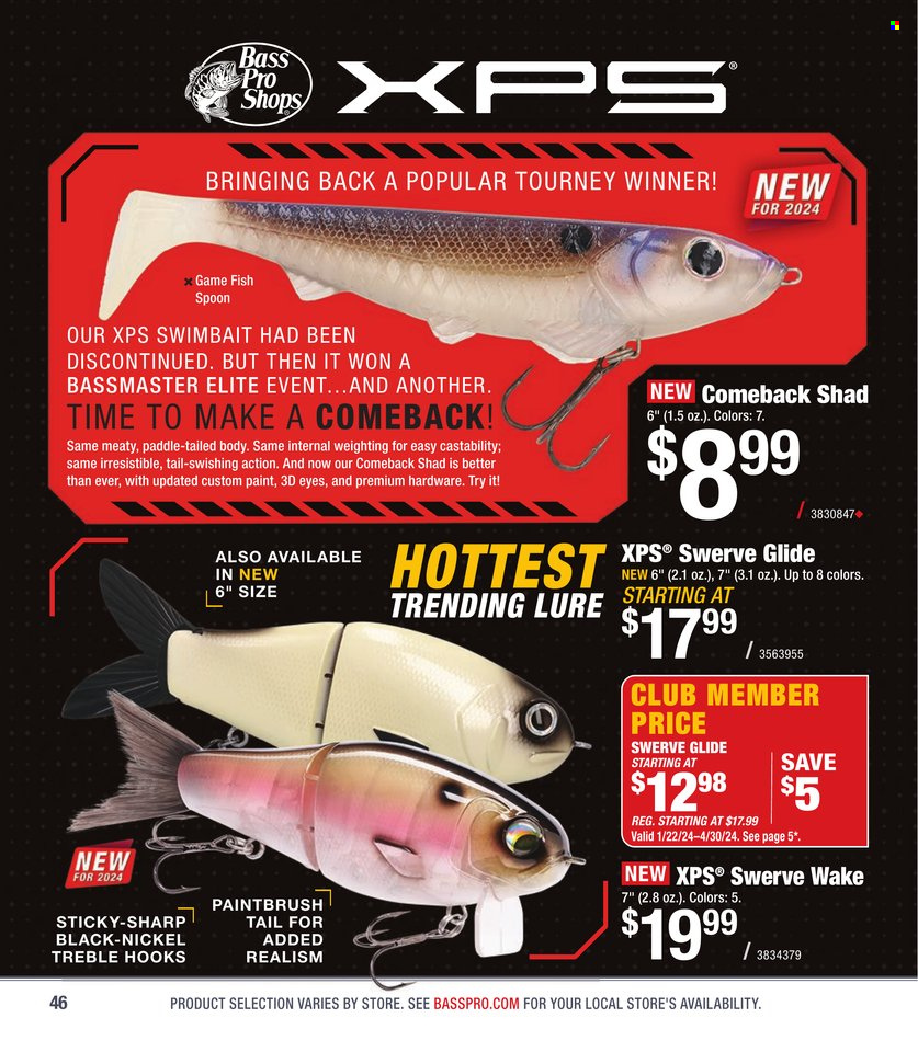 thumbnail - Cabela's Flyer - Sales products - fish, Bass Pro. Page 46.