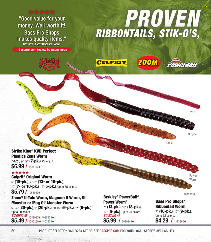 thumbnail - Cabela's Flyer - Sales products - Bass Pro, Monster. Page 50.
