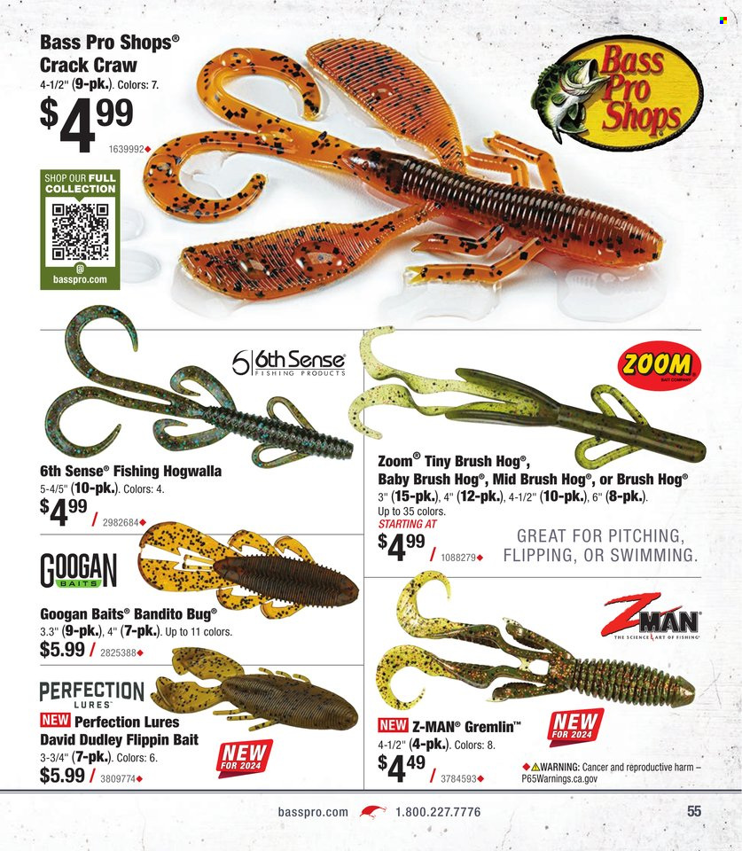 thumbnail - Cabela's Flyer - Sales products - Bass Pro, brush. Page 55.