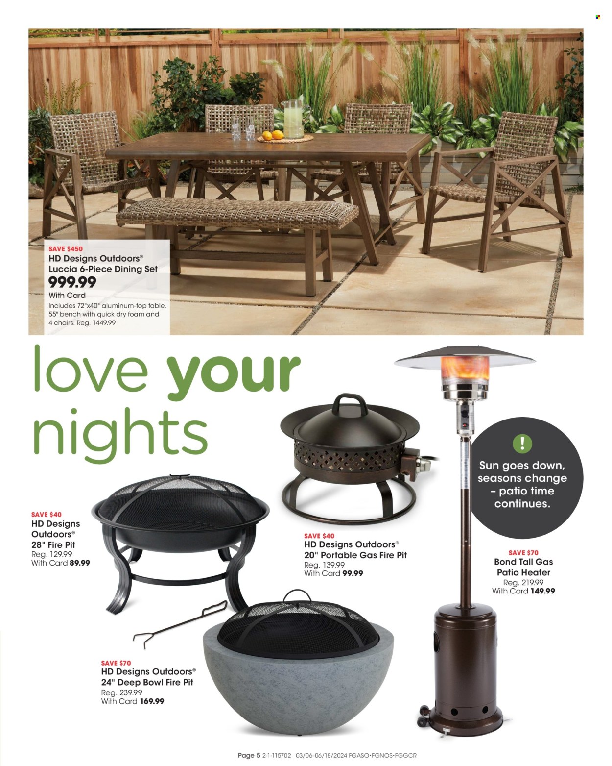 thumbnail - Fred Meyer Flyer - 03/06/2024 - 06/18/2024 - Sales products - chair, quick dry, dining set, table, bench. Page 5.