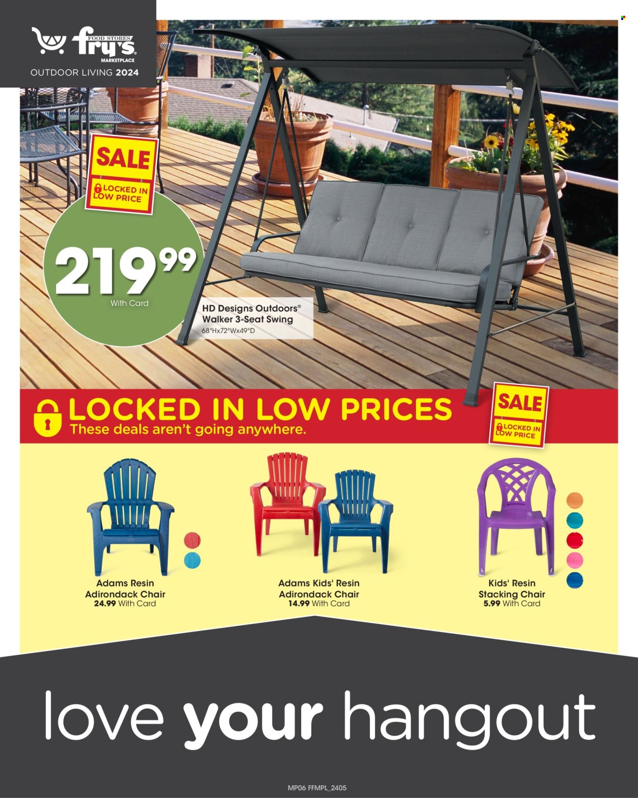 thumbnail - Fry’s Flyer - 03/06/2024 - 06/18/2024 - Sales products - chair, garden furniture, folding chair, patio chair. Page 6.