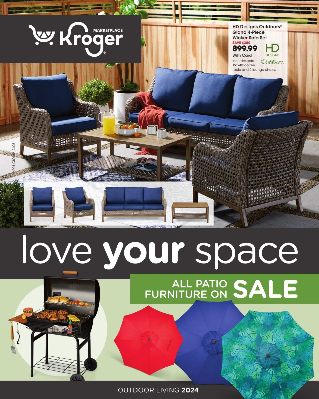 thumbnail - Kroger Flyer - 03/06/2024 - 06/18/2024 - Sales products - sofa, seating set. Page 1.