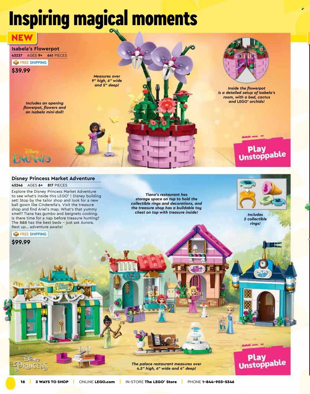 thumbnail - LEGO Flyer - Sales products - building blocks, building set, Disney, doll, LEGO, toys, princess. Page 18.