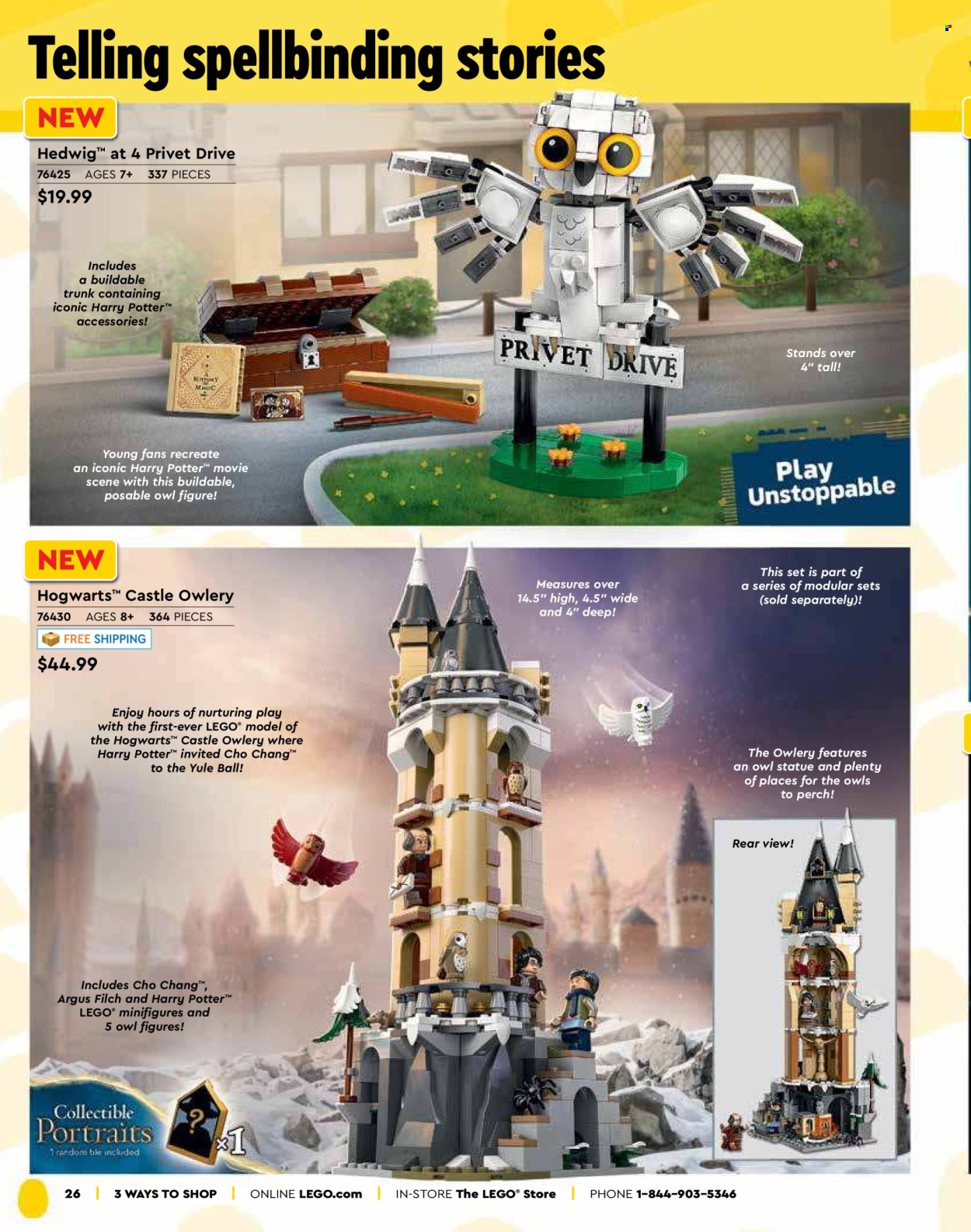 thumbnail - LEGO Flyer - Sales products - building blocks, LEGO, owl, toys, Harry Potter, Hogwarts. Page 28.