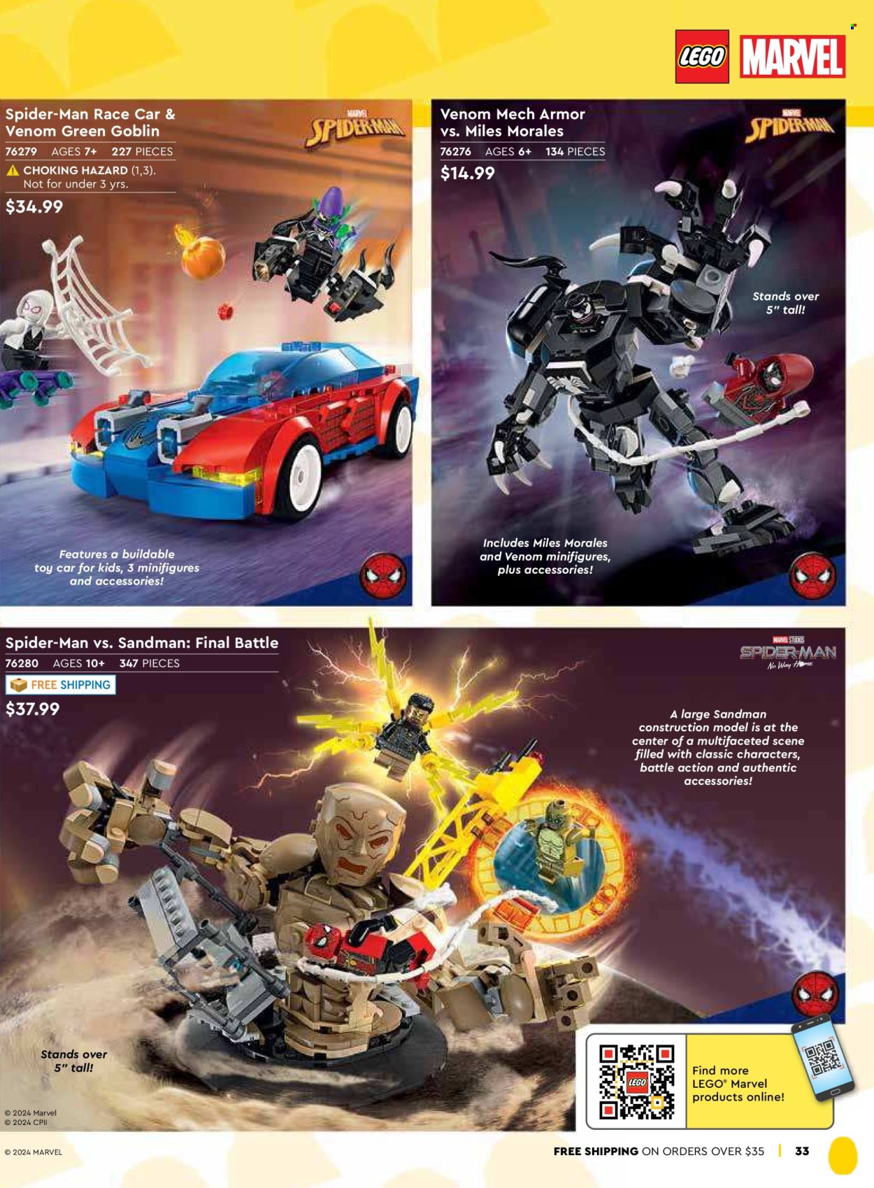 thumbnail - LEGO Flyer - Sales products - building blocks, LEGO, rocket, toys, minifigure, Marvel, Spiderman. Page 35.