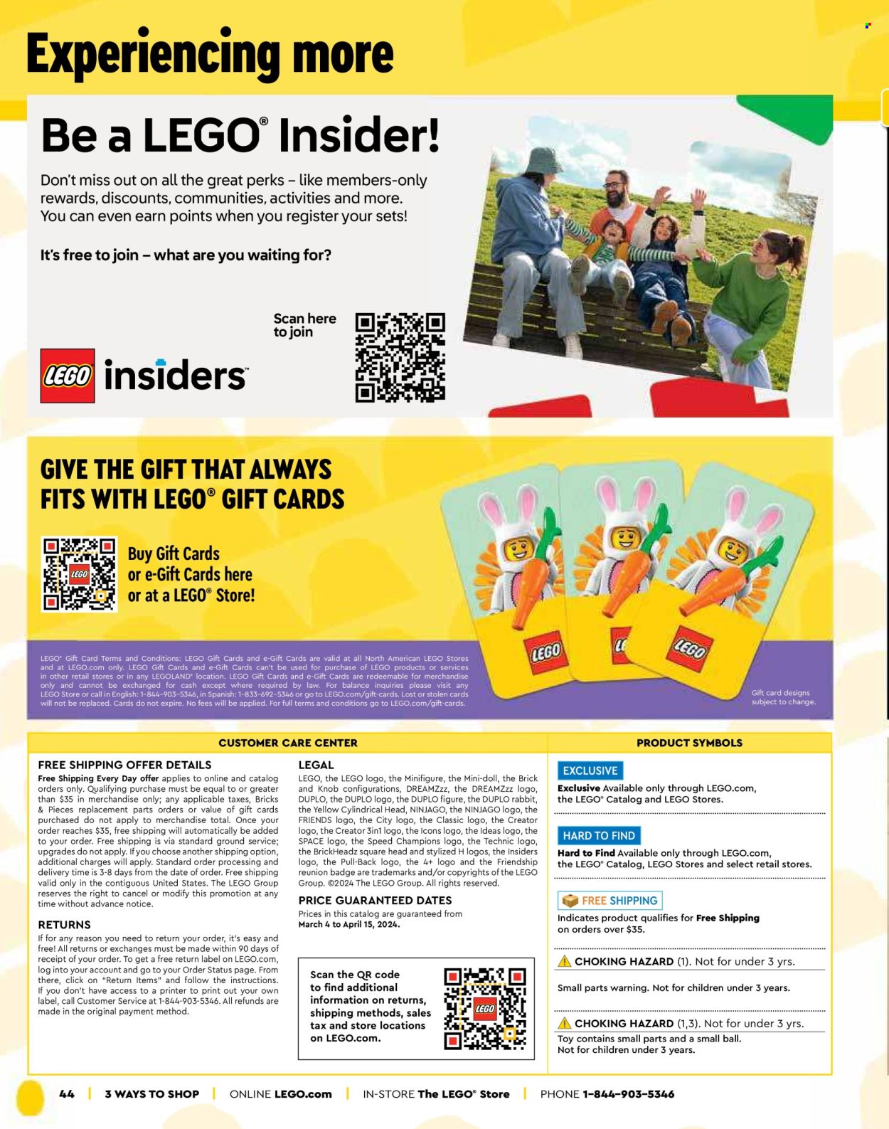 thumbnail - LEGO Flyer - Sales products - building blocks, doll, LEGO, LEGO Duplo, rabbit, Ninjago, toys, minifigure, Millennium Falcon, Star Wars. Page 46.