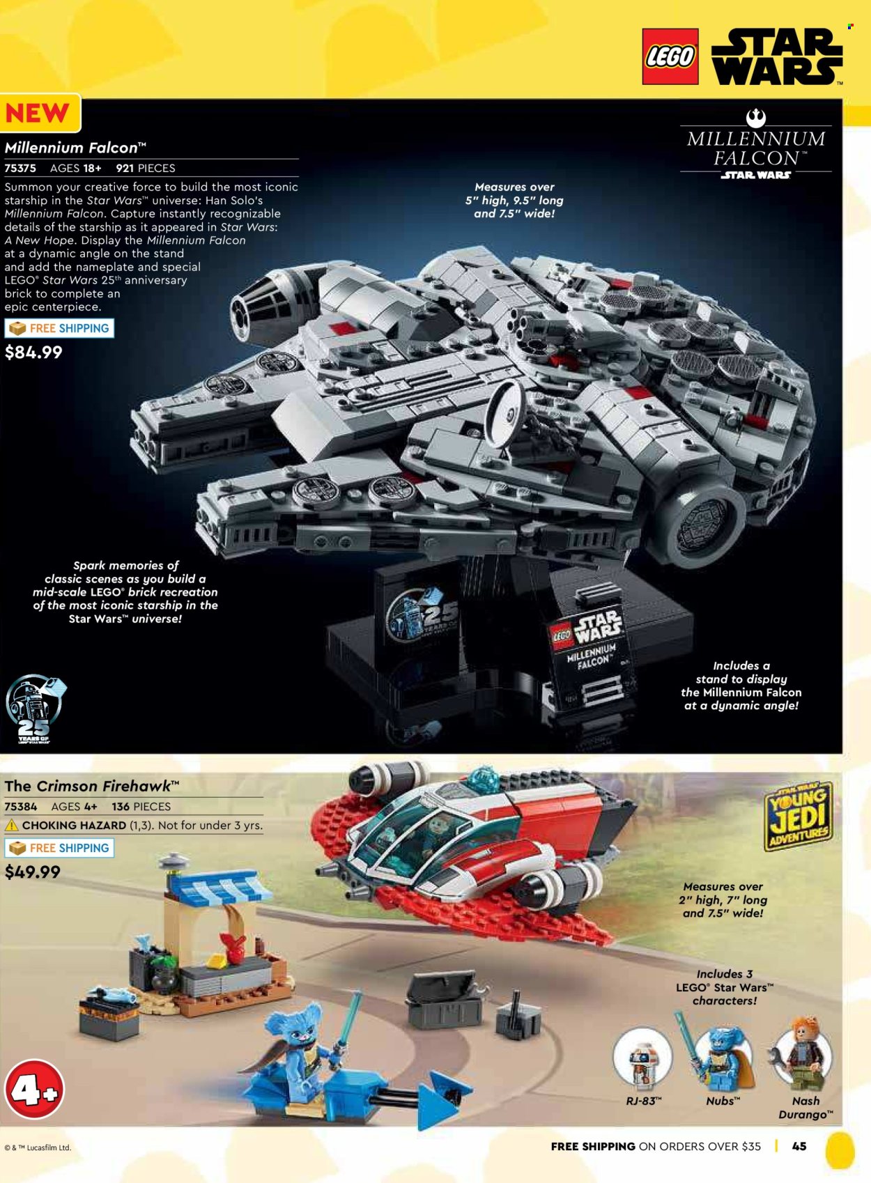thumbnail - LEGO Flyer - Sales products - building blocks, doll, LEGO, LEGO Duplo, rabbit, Ninjago, toys, minifigure, Millennium Falcon, Star Wars. Page 47.