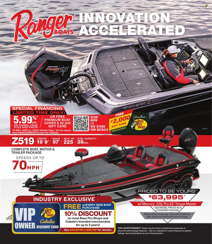 thumbnail - Bass Pro Shops Flyer - Sales products - Bass Pro, boat cover, trailer. Page 14.