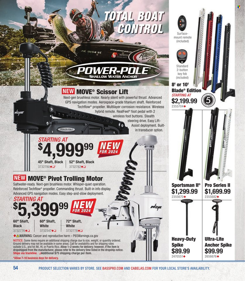thumbnail - Bass Pro Shops Flyer - Sales products - boat, scissors. Page 54.