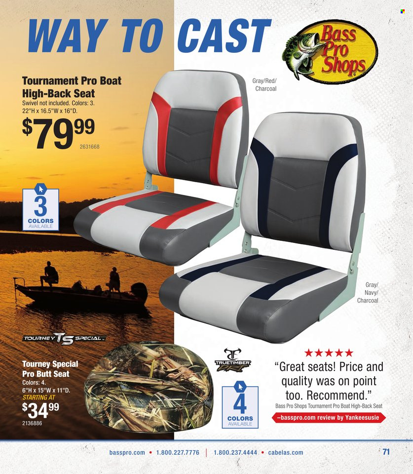 thumbnail - Bass Pro Shops Flyer - Sales products - Bass Pro, boat. Page 71.