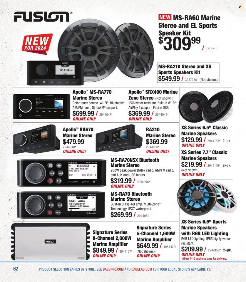 thumbnail - Cabela's Flyer - Sales products - lighting. Page 62.