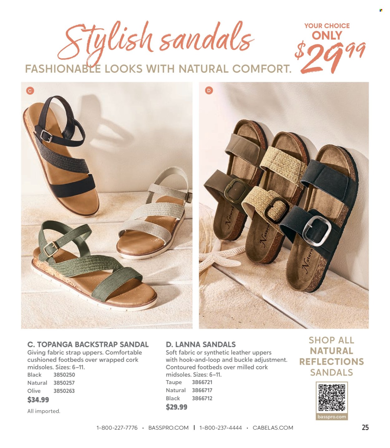 thumbnail - Bass Pro Shops Flyer - Sales products - sandals, strap. Page 25.