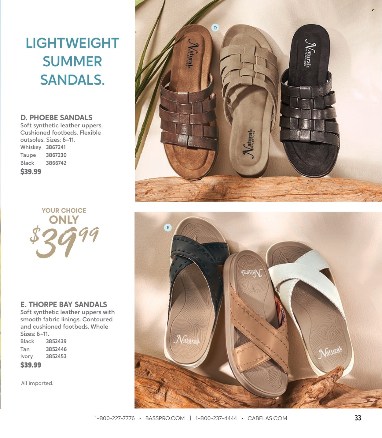 thumbnail - Bass Pro Shops Flyer - Sales products - sandals. Page 33.