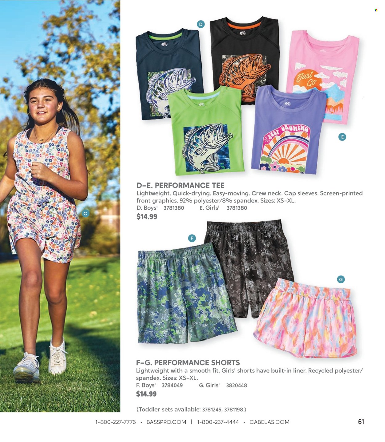 thumbnail - Bass Pro Shops Flyer - Sales products - shorts, t-shirt. Page 61.