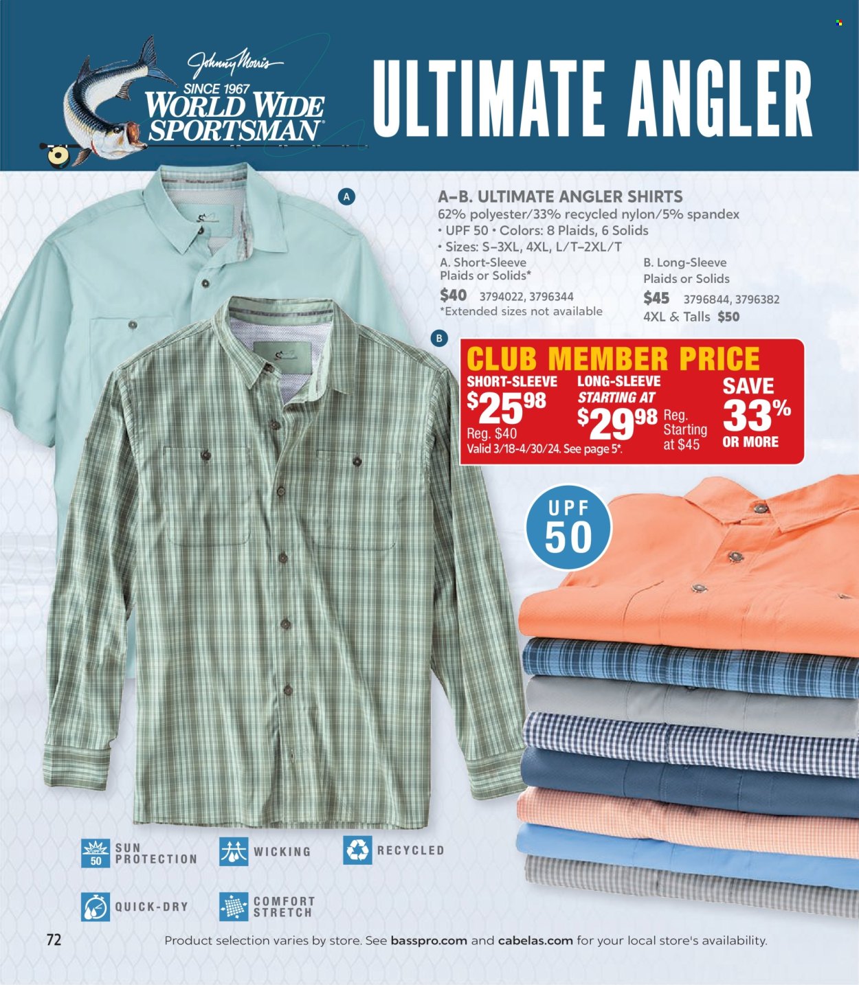 thumbnail - Bass Pro Shops Flyer - Sales products - shirt. Page 72.
