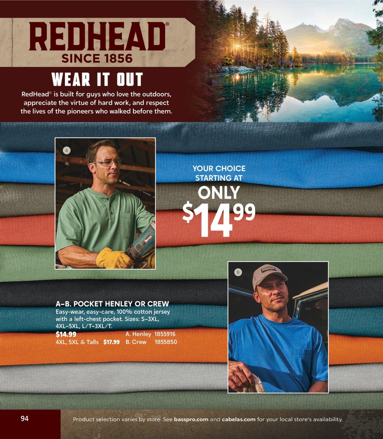 thumbnail - Bass Pro Shops Flyer - Sales products - jersey. Page 94.