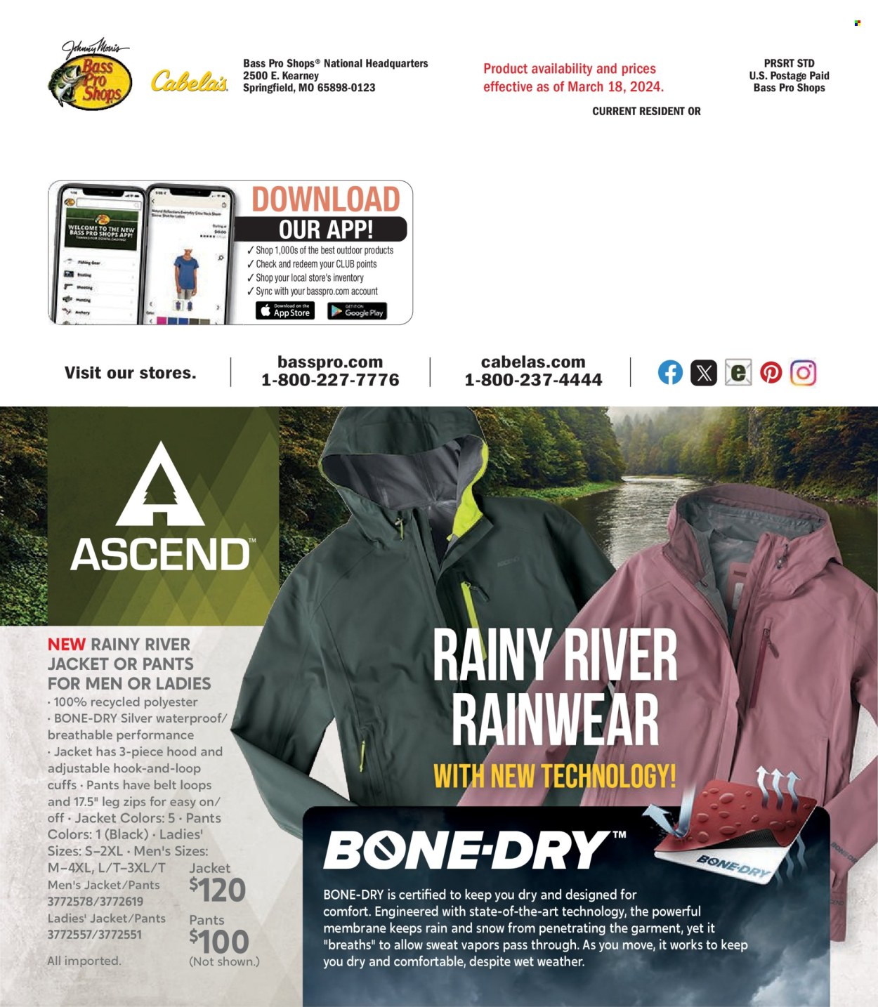 thumbnail - Bass Pro Shops Flyer - Sales products - jacket, pants, Bass Pro. Page 112.