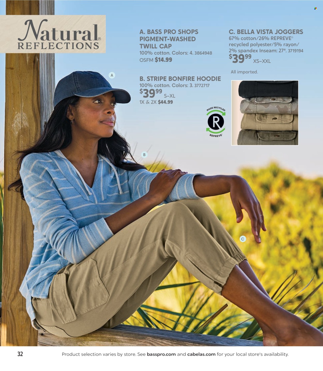 thumbnail - Cabela's Flyer - Sales products - hoodie, joggers, Bass Pro. Page 32.