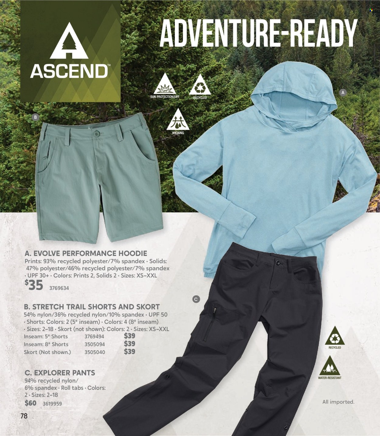 thumbnail - Cabela's Flyer - Sales products - hoodie, shorts, pants, skort. Page 78.
