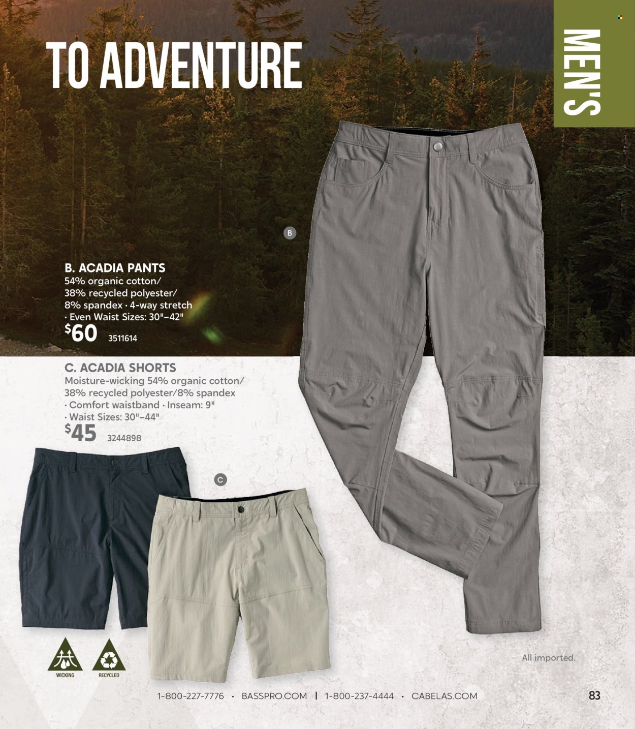 thumbnail - Cabela's Flyer - Sales products - shorts, pants. Page 83.