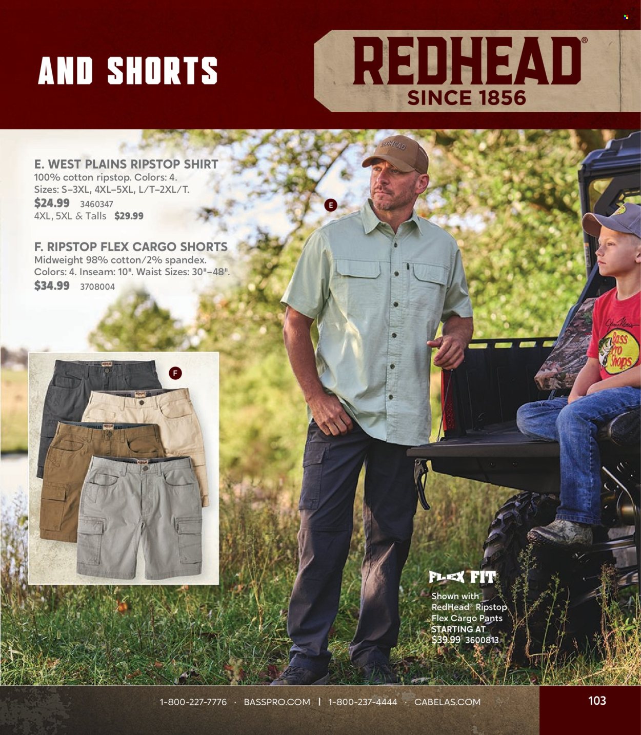 thumbnail - Cabela's Flyer - Sales products - cargo pants, shorts, pants, shirt. Page 103.