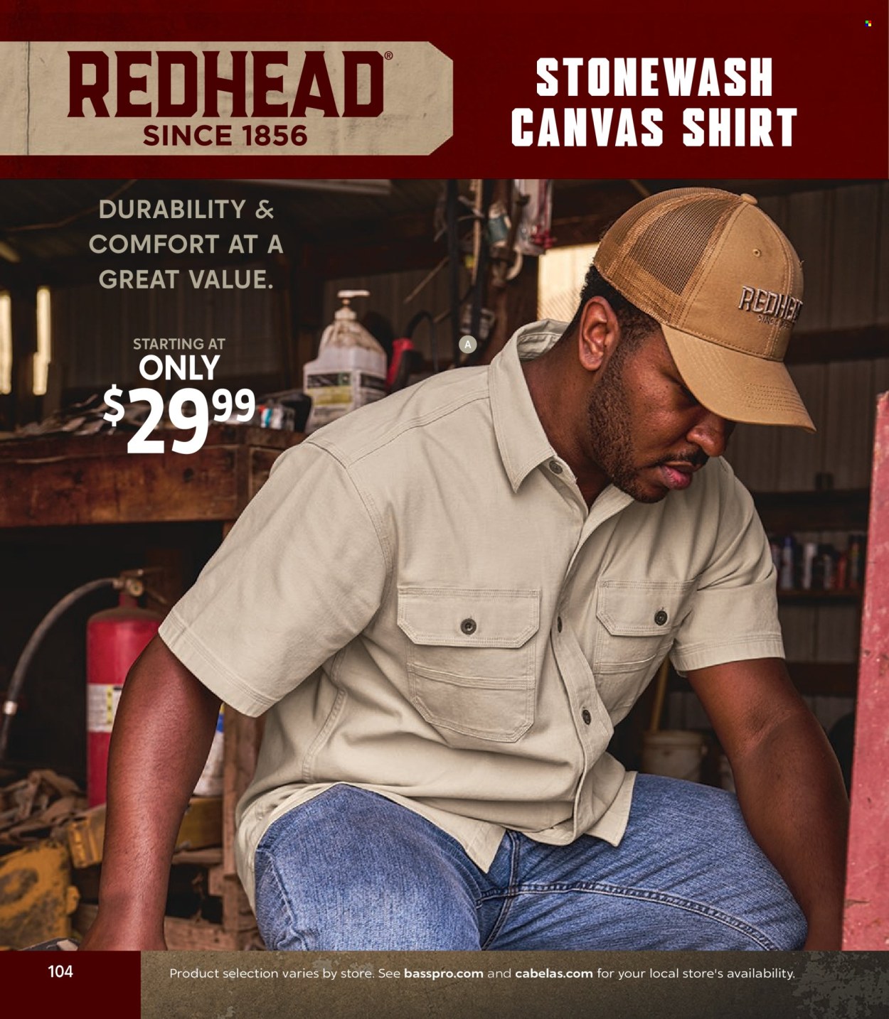 thumbnail - Cabela's Flyer - Sales products - shirt. Page 104.