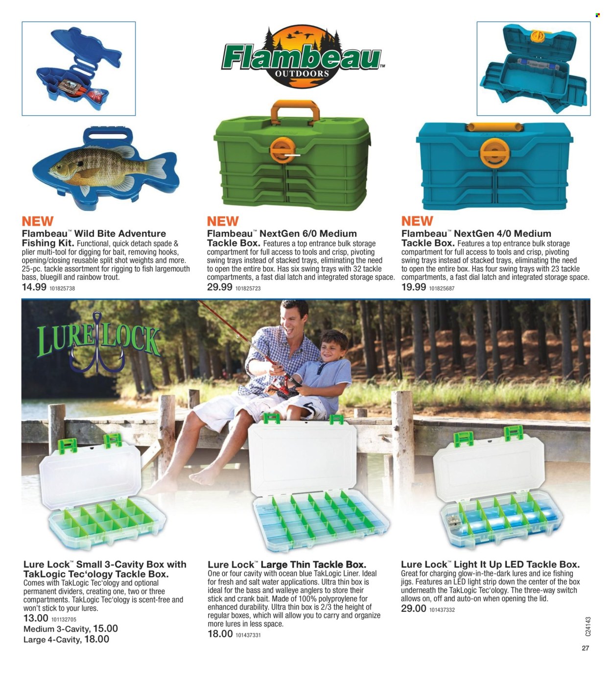 thumbnail - Fleet Farm Flyer - 03/28/2024 - 07/03/2024 - Sales products - water, Dial, hook, lid, fish, ice fishing, LED light, light strip, spade, multi-tool. Page 27.