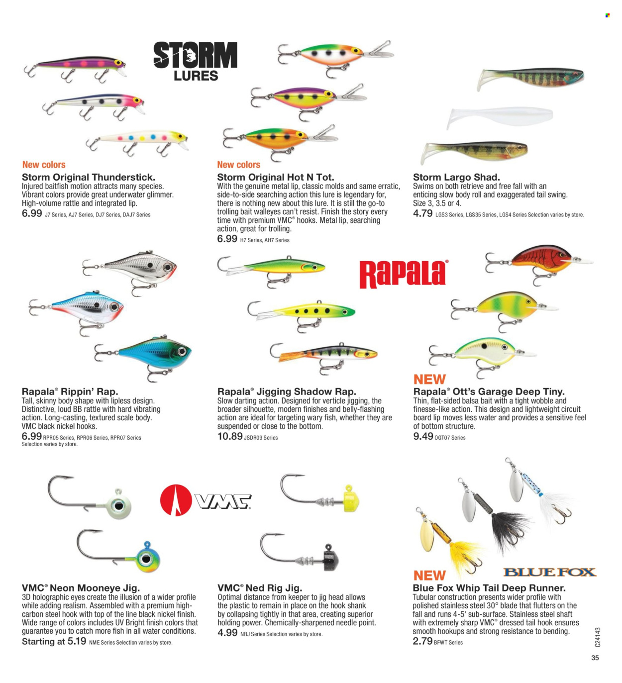 thumbnail - Fleet Farm Flyer - 03/28/2024 - 07/03/2024 - Sales products - water, scale, Sharp, fish, jig, rattle. Page 35.