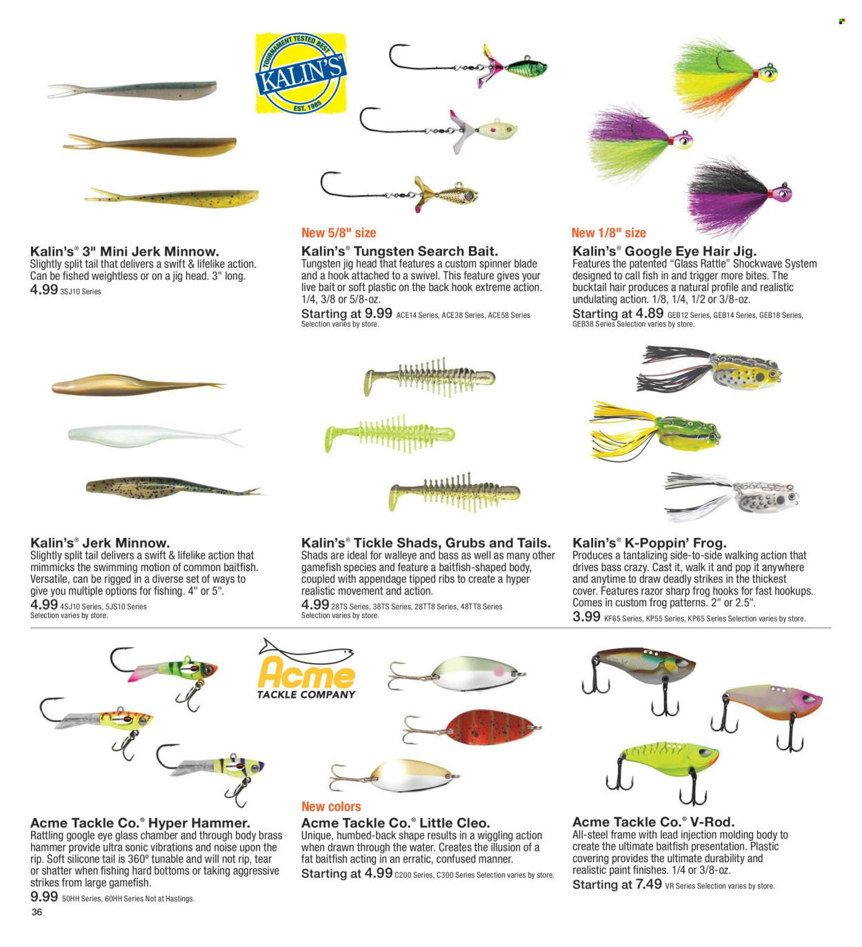 thumbnail - Fleet Farm Flyer - 03/28/2024 - 07/03/2024 - Sales products - water, razor, hook, fish, jig, rattle, hammer, spinner. Page 36.