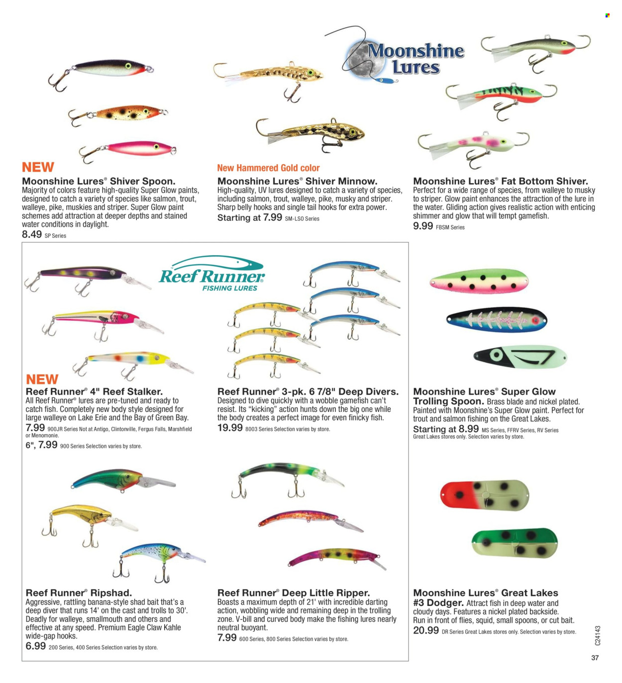 thumbnail - Fleet Farm Flyer - 03/28/2024 - 07/03/2024 - Sales products - salmon, water, hook, spoon, Sharp, fish, fishing accessories. Page 37.