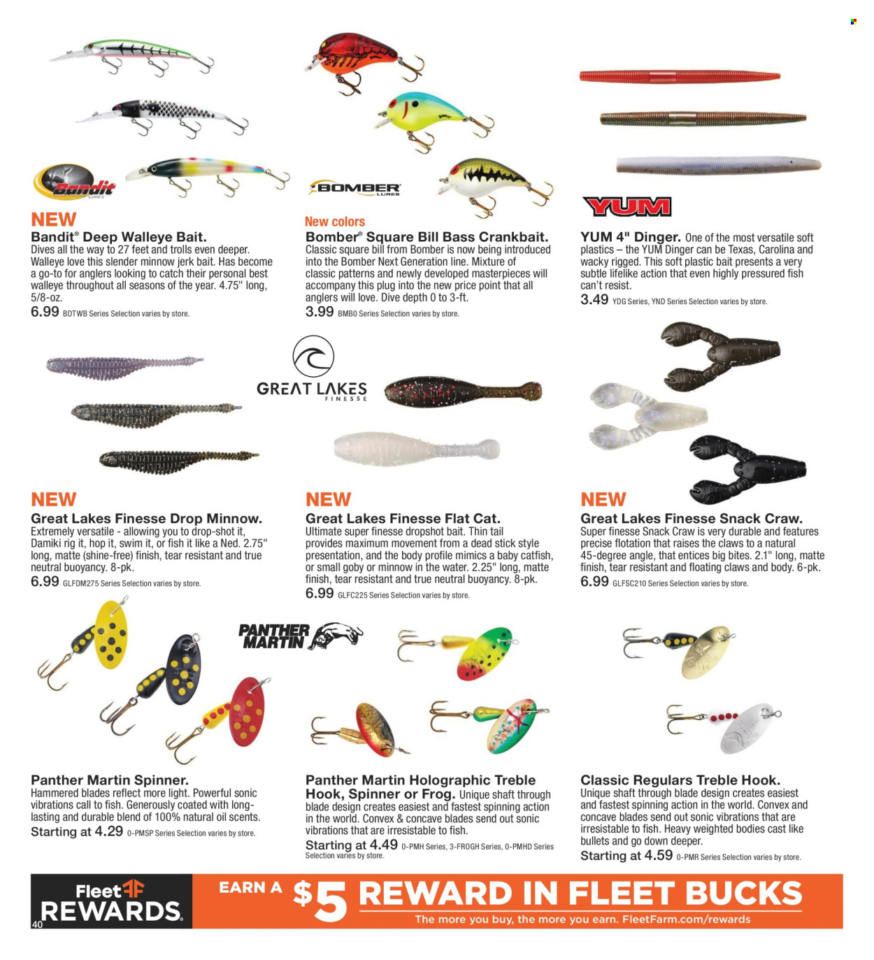 thumbnail - Fleet Farm Flyer - 03/28/2024 - 07/03/2024 - Sales products - oil, water, Degree, hook, plug, spinner. Page 40.