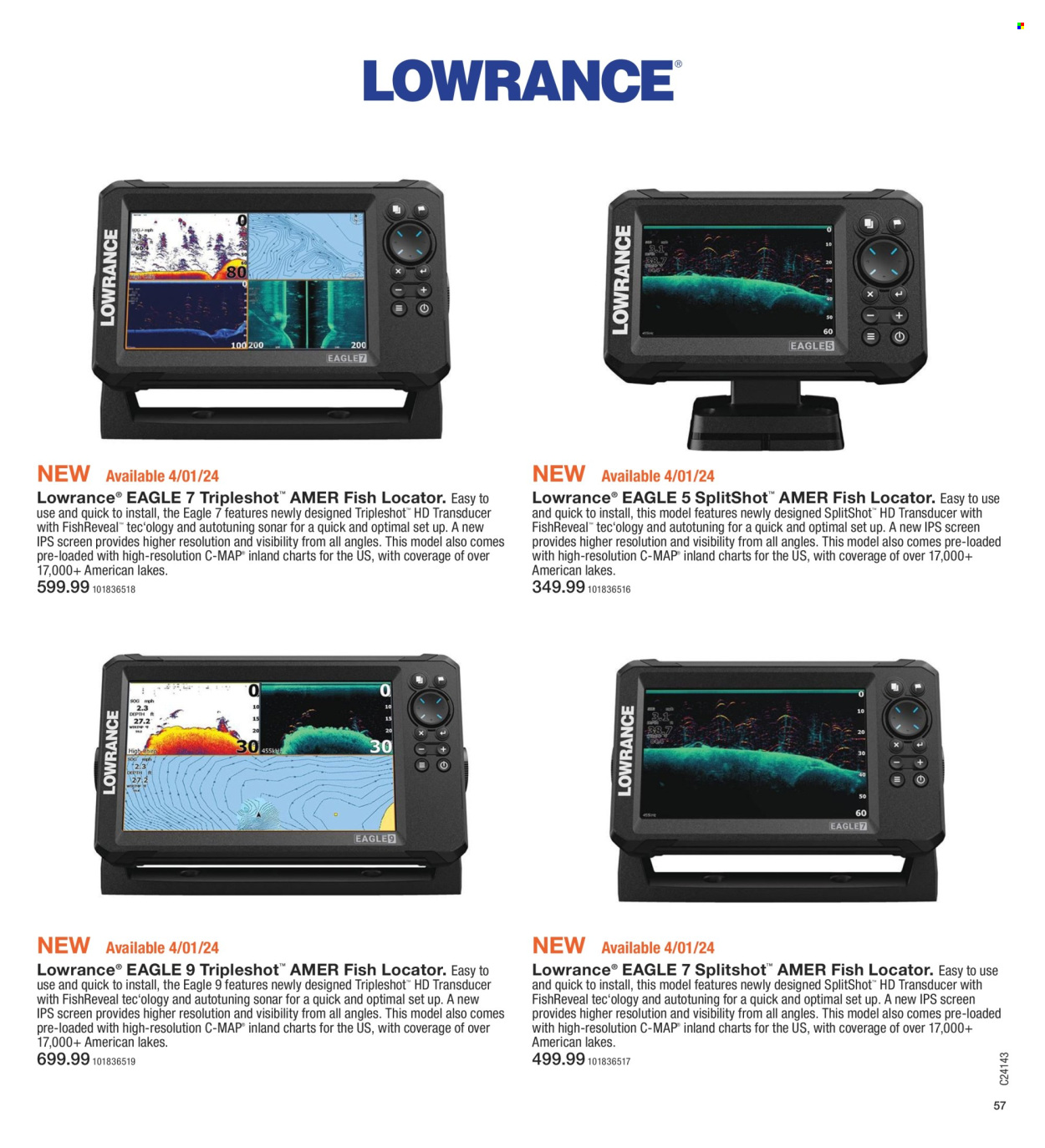 thumbnail - Fleet Farm Flyer - 03/28/2024 - 07/03/2024 - Sales products - fish, Lowrance. Page 57.