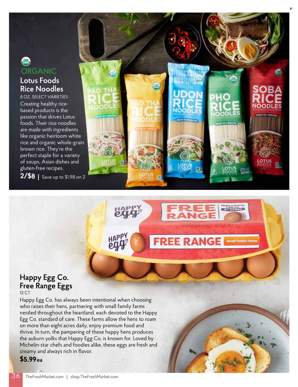thumbnail - The Fresh Market Flyer - 04/03/2024 - 04/30/2024 - Sales products - noodles, Heartland, brown rice, white rice, rice vermicelli, eggs. Page 36.