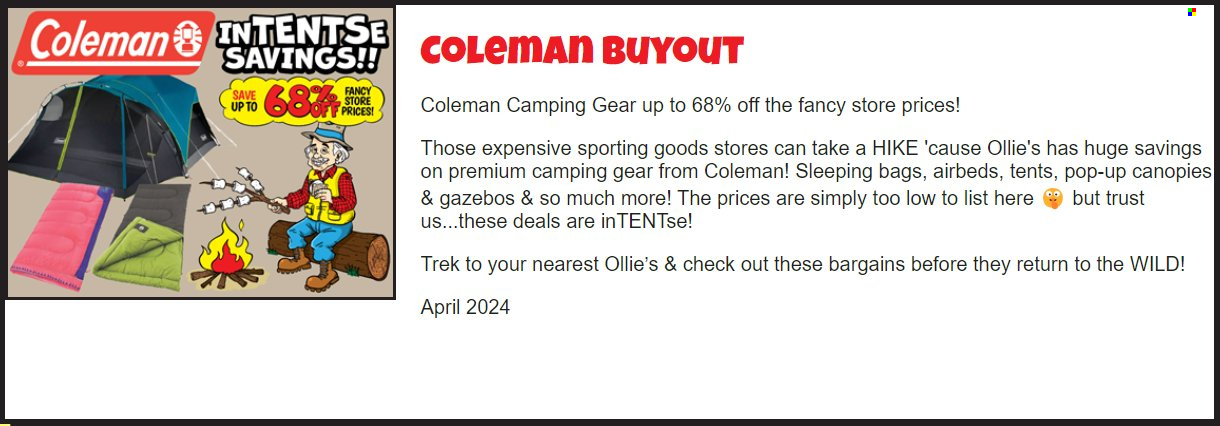 thumbnail - Ollie's Bargain Outlet Flyer - 04/01/2024 - 04/30/2024 - Sales products - Trust, airbed. Page 8.