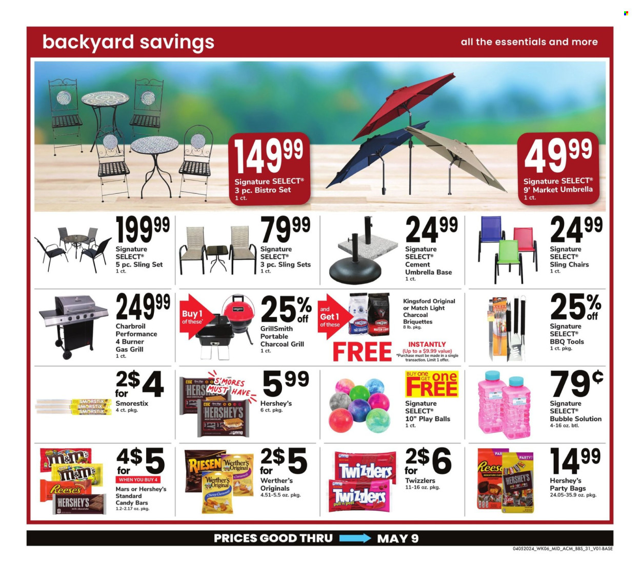 thumbnail - ACME Flyer - 04/05/2024 - 05/09/2024 - Sales products - Kingsford, Reese's, Hershey's, Mars, candy bar, Werther's Original, Riesen, sweets, bars, umbrella. Page 31.